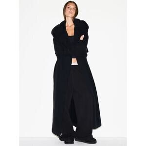 (S) NWT‎ $248 SKIMS Boyfriend Fleece Oversized Trench Coat in Onyx Size Small